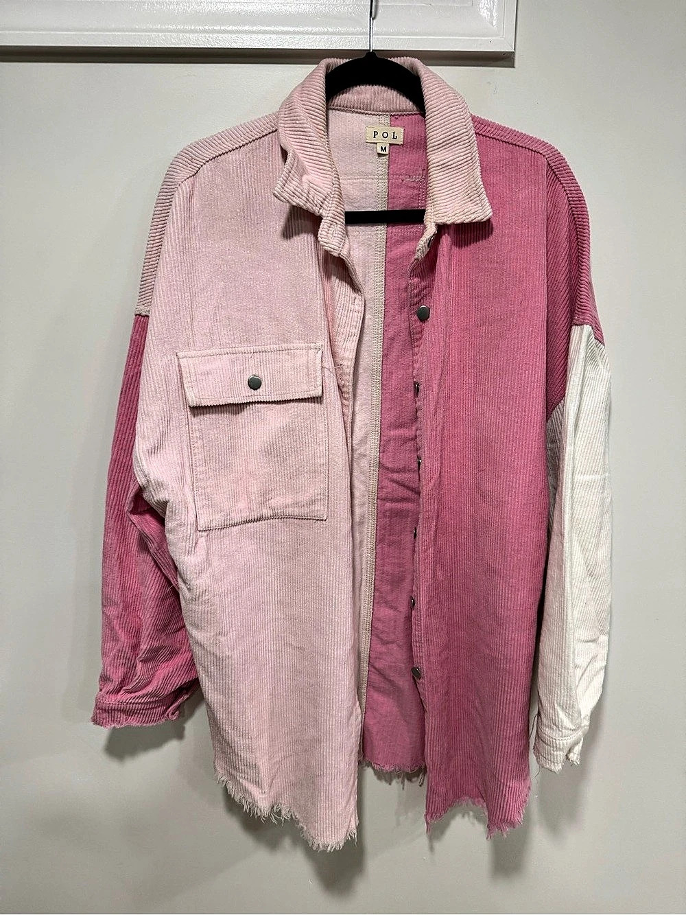 POL Colorblock Corduroy Shacket
